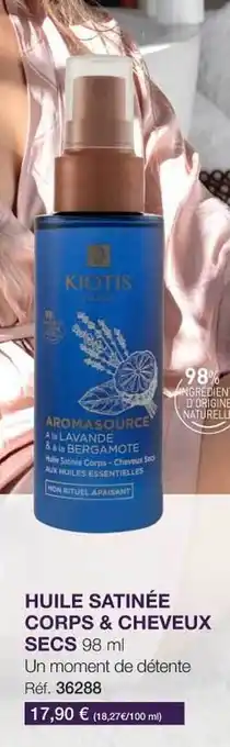 Stanhome Huile Satinée Corps & Cheveux Secs offre