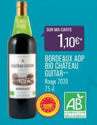 Match Bordeaux aop bio château guitar offre