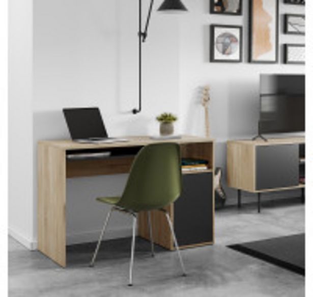 Promo Bureau home office liverpool noir et chêne chez Top Office