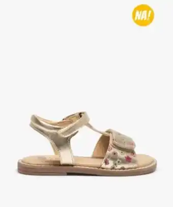 Gémo Sandales fille dessus cuir métallisé imprimé fleurs – na! vue1 - na! - gemo offre