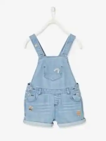 Vertbaudet Salopette courte en jean fille - double stone offre