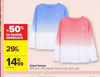 Carrefour Sweat Femme offre