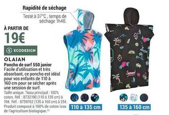 Decathlon Olaian Poncho De Surf 550 Junior offre