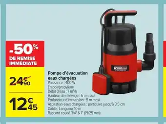 Carrefour Pompe d'évacuation Eaux Chargées offre