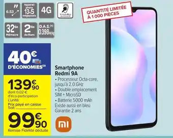 Carrefour Redmi 9A Smartphone offre