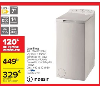 Carrefour Indesit Lave Linge offre