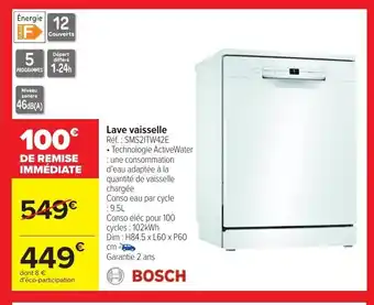 Carrefour Bosch Lave Vaisselle offre