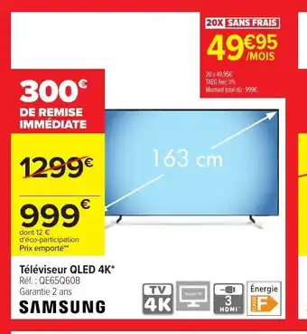 Carrefour Samsung Téléviseur QLED 4k offre