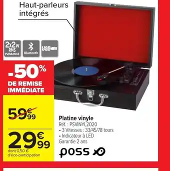 Carrefour Poss Platine Vinyle offre