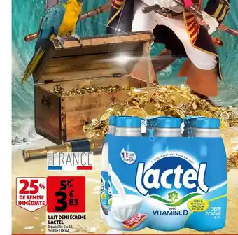 Auchan Direct Lait Demi écrémé Lactel offre