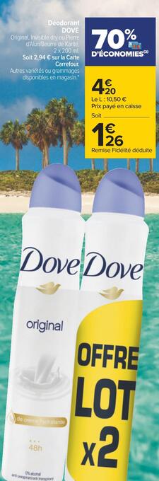 Carrefour Dove déodorant offre