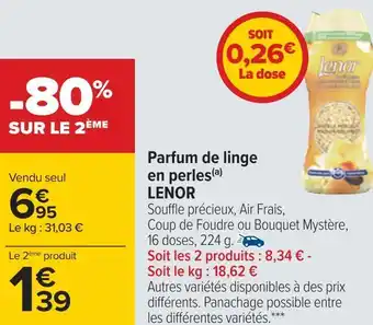Carrefour Lenor parfum de linge en perles offre