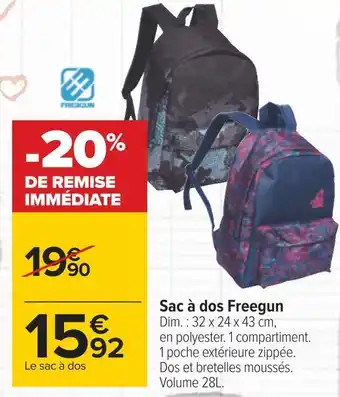 Carrefour Freegun sac à dos offre