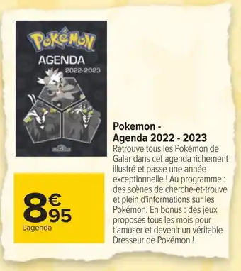 Carrefour Pokemon agenda 2022 - 2023 offre