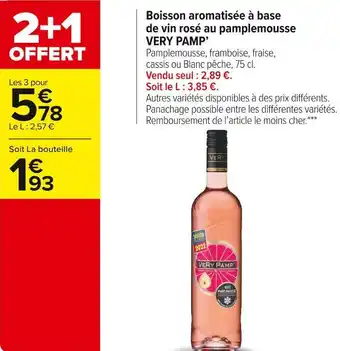 Carrefour Market Very pamp’ boisson aromatisée à base de vin rosé au pamplemousse offre