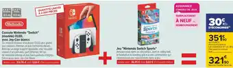 Carrefour Nintendo console nintendo "switch" (modèle) oled, avec joy-con blancs + jeu "nintendo switch sports" offre