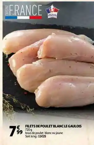 Auchan Direct Filets De Poulet Blanc Le Gaulois offre