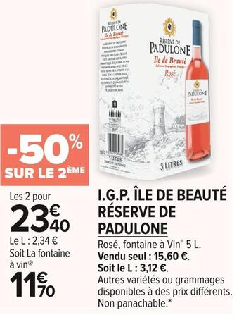 Réserve de padulone i.g.p. île de beauté