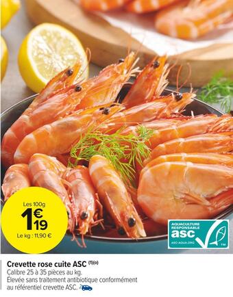 Carrefour Market Crevette rose cuite asc offre