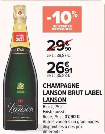 Carrefour Market Lanson champagne lanson brut label offre