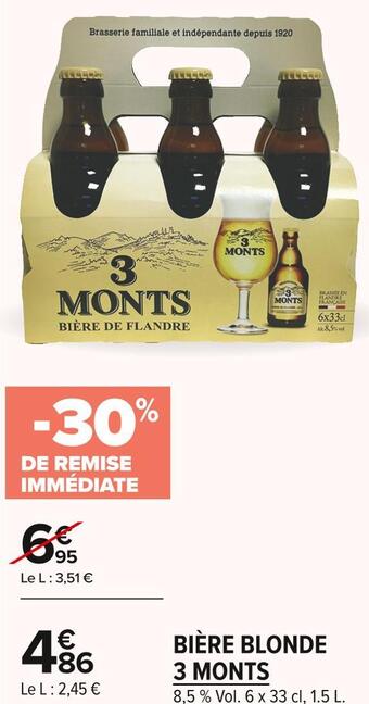Carrefour Market 3 monts bière blonde offre