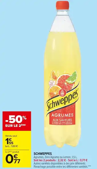 Carrefour Market Schweppes schweppes offre