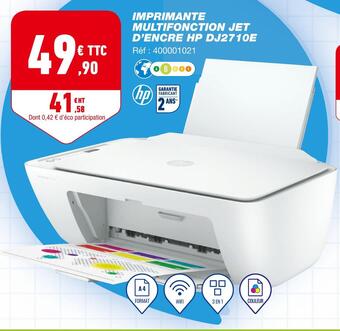 Bureau Vallée Hp imprimante multifonction jet d’encre dj2710e offre
