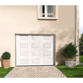 Brico Dépôt Porte de garage sectionnelle en kit motorisée h. 200 x l. 240 cm offre