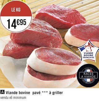 Géant Casino Viande bovine pavé à griller offre