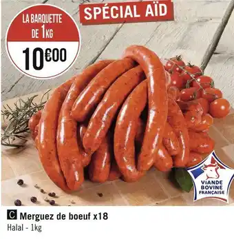 Géant Casino Merguez de boeuf x18 offre