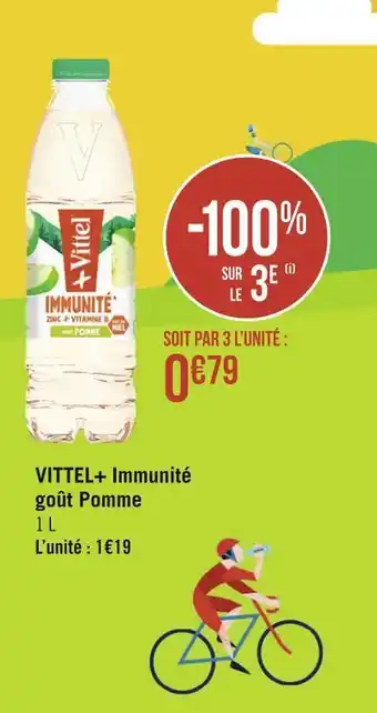 Géant Casino Vittel vittel+ immunité goût pomme offre