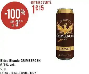 Géant Casino Grimbergen bière blonde 6,7% vol. offre