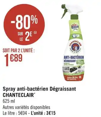 Géant Casino Chanteclair spray anti-bactérien dégraissant* offre