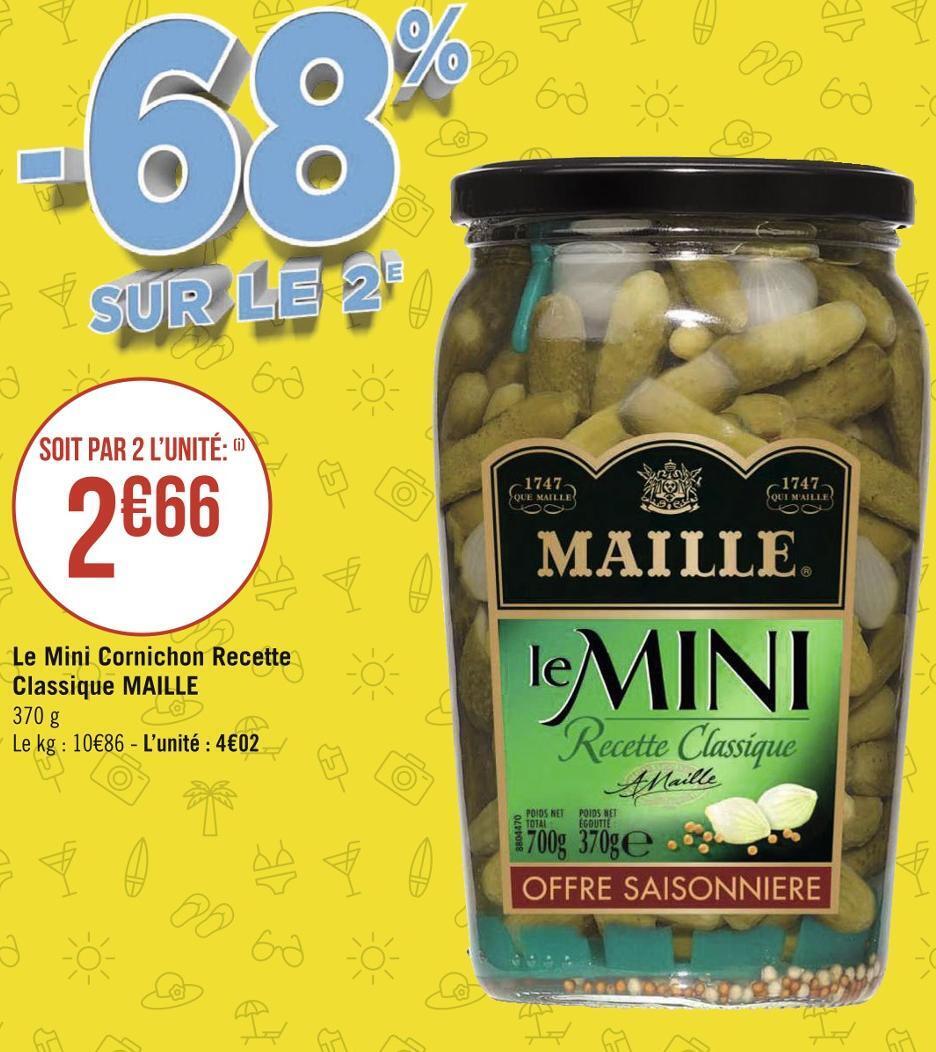 Promo Maille le mini cornichon recette classique chez Géant Casino