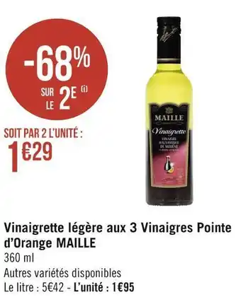 Maille vinaigrette légère aux 3 vinaigres pointe d’orange