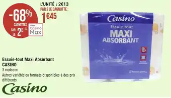Géant Casino Casino essuie-tout maxi absorbant offre