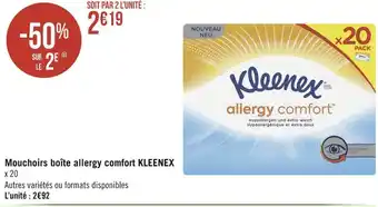 Géant Casino Kleenex mouchoirs boîte allergy comfort offre