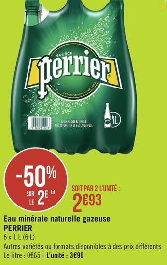 Géant Casino Perrier eau minérale naturelle gazeuse offre