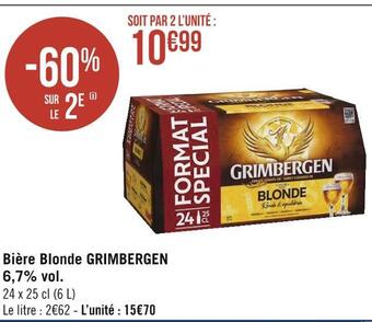 Géant Casino Grimbergen bière blonde 6,7% vol. offre