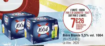 Géant Casino 1664 bière blonde 5,5% vol. offre