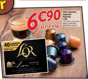 Cora x Carrefour Café Capsules Espresso Ristretto L'or offre