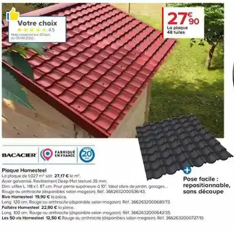 Castorama Plaque Homesteel offre