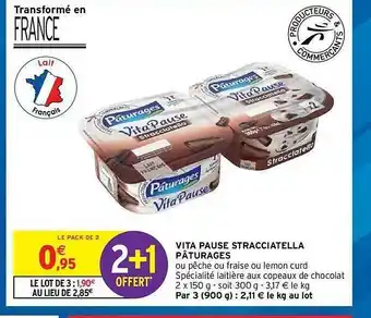 Intermarché Hyper Vita Pause Stracciatella Pâturages offre