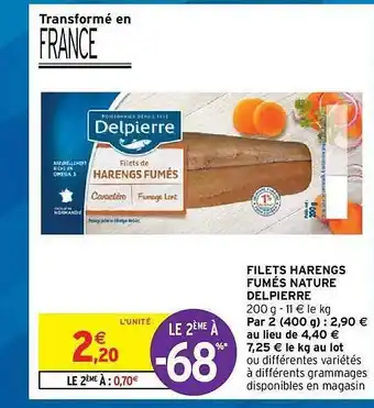 Intermarché Hyper Filets Harengs Fumés Nature Delpierre offre