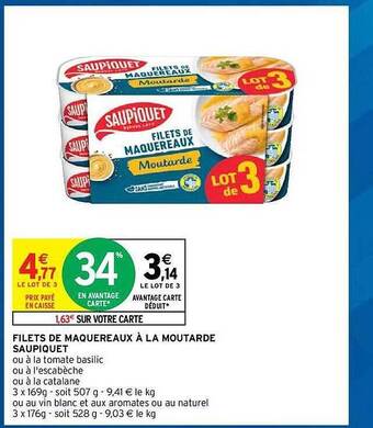 Intermarché Hyper Filets De Maquereaux à La Moutarde Saupiquet offre