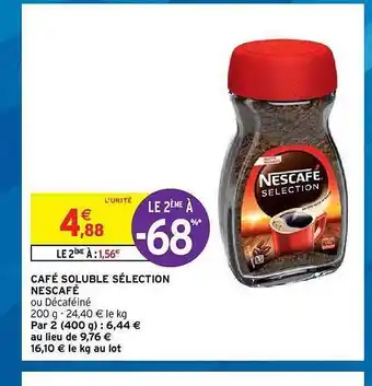 Intermarché Hyper Café Soluble Sélection Nescafé offre