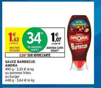 Intermarché Hyper Sauce Barbecue Amora offre