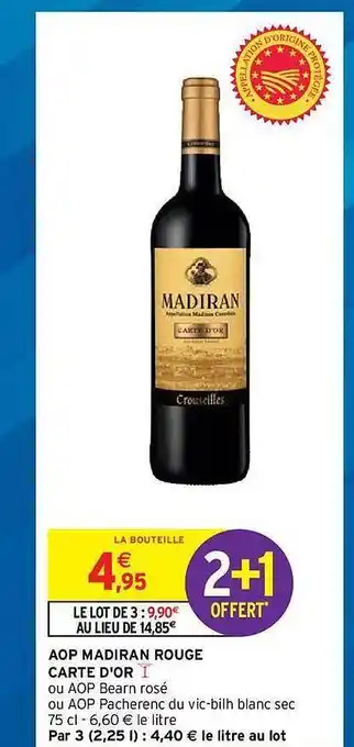 Intermarché Hyper Aop Madiran Rouge Carte D'or offre