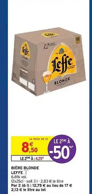 Intermarché Hyper Bière Blonde Leffe offre