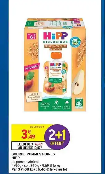 Intermarché Hyper Gourde Pommes Poires Hipp offre